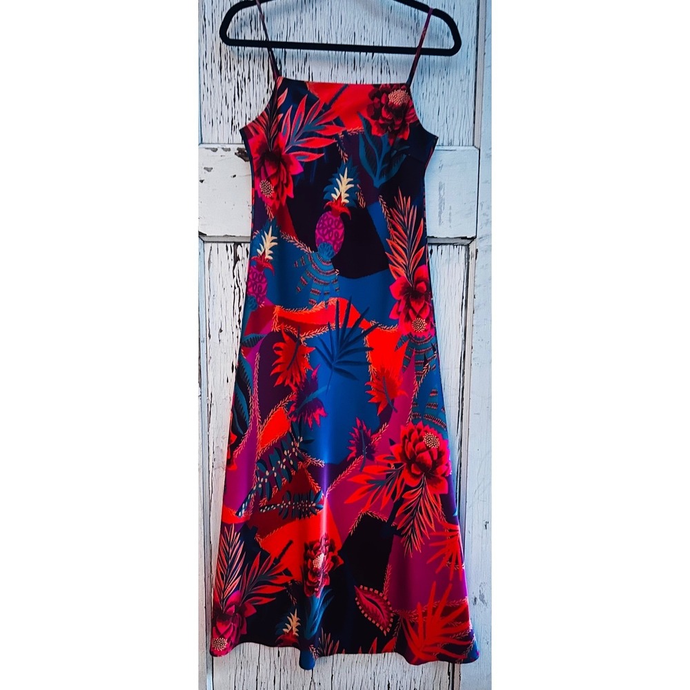 Boho Chic Romantic Island Girl Floral Satin Cowl Neck Slip Maxi Dress By Joie:XS - Picture 4 of 5